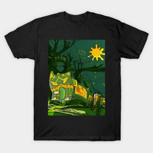 Cat Ghost Train T-Shirt